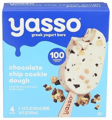 Yasso, Chocolate Chip Cookie Dough Frozen Greek Yogurt Bars, 14 Fl Oz