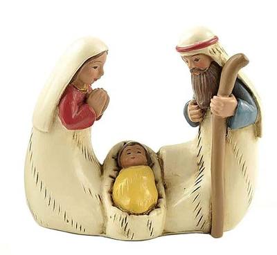 2.56 Inch Tall Miniature Holy Family Nativity Figurine Tabletop Scene Decoration