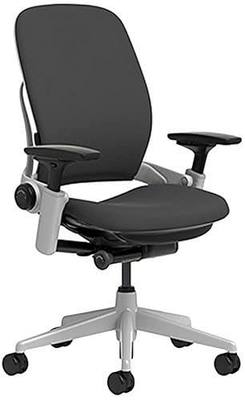 Steelcase Leap Office Chair with Upholstered Hard Casters - Licorice Fabric
