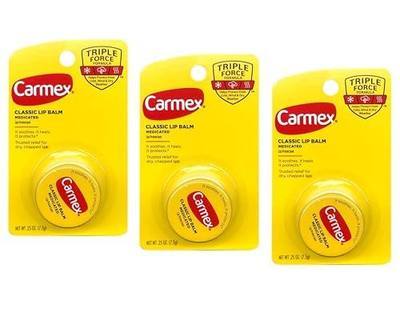 Carmex Classic Lip Balm Medicated, 0.25 oz (Pack of 3)