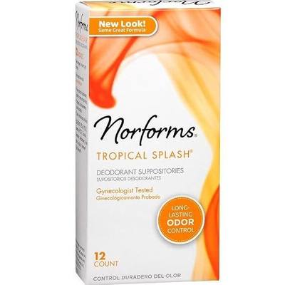 Norforms Suppositories Tropical Splash 12 Count (4 Pack)