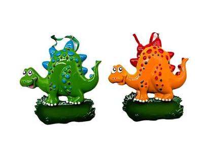 Kurt Adler 2 Assorted Cute Dinosaur Kids Hanging Ornaments