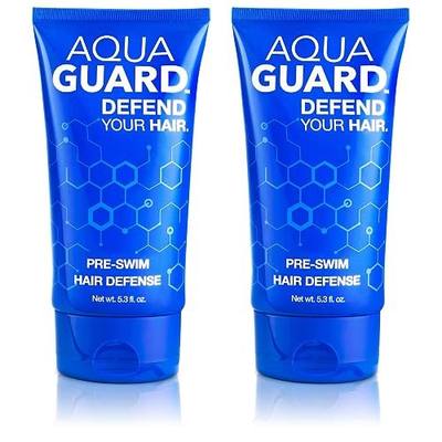AQUA GUARD Pre-Swim Hair Defense | Soft, Tangle-Free Hair After Every Swim | Prevents Chlorine Damage | Made in California | Color Safe, Leaves Hair Smelling Great | 5.3 oz (2 Pack)