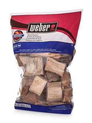 Weber Hickory Wood Chunks Outdoor Cooking Fuel, 4 lb – Premium BBQ Smoking & Grilling Chips for Rich, Subtly Sweet Flavor – Ideal for Beef, Lamb, Poultry & Pork – Long Lasting