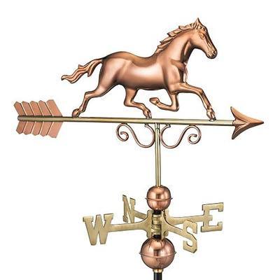 Good Directions Polished Copper Galloping Horse Weathervane – Decorative Rooftop Accent for Barns, Homes, Sheds, and Cupolas – Durable & Handcrafted
