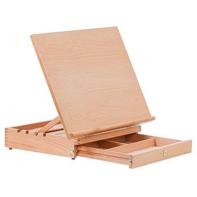 U.S. Art Supply Large 20-1/2" x 16" Wooden Drawing Board, Adjustable Table Top Easel for Painting and Drawing - Drafting Board with 5 Angles, T-Square, Pencil Ledge, Locking Storage Drawer