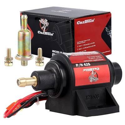 CarBole Gasoline Electric Fuel Pump Universal 5/16 Inch Inlet and Outlet Inline 12V 1-2A 28GPH 2-3.5P.S.I. Operating Fuel Pressure