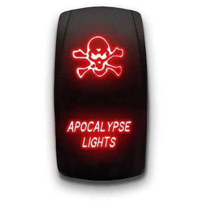 Apocalypse Lights - Red - Laser Etched 5-Pin Double Pole Single Throw Maintained ON-Off DPST Toggle Switch 20A 12V