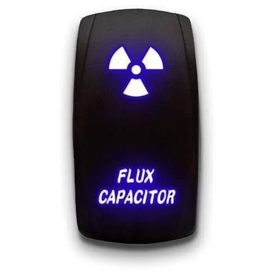 Flux Capacitor - Blue - Laser Etched 5-Pin Double Pole Single Throw Flux Capacitor Maintained ON-Off DPST Toggle Switch 20A 12V