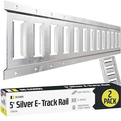 DC Cargo Mall E Track Tie Down Rail Kit 5' (2 Pack) for Garages, Vans, Trailers, Motorcycle Tie Downs, ATV Mountings-ETrack Bar Rails–Galvanized Steel-Secure Cargo & Heavy Loads Up to 2,000lbs