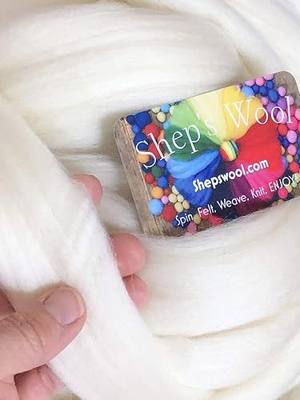 Shep's Natural White Merino Wool Top Roving Fiber | Super Soft Australian Wool for Spinning | Top Roving Fiber Spinning | Needle Felting Wool & Felting Crafts USA, (1 lb)