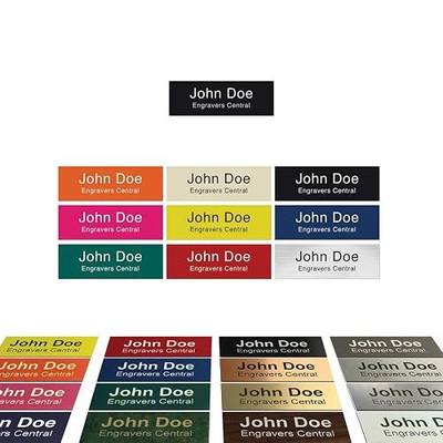 Personalized Name Tag Engraved Identification ID Badge with Pin or Magnetic Backing - Color & Size Options - Customize - (Black/White 1x3)