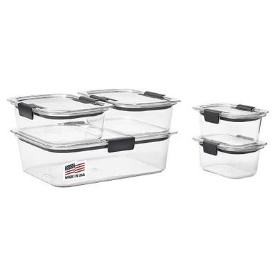 Rubbermaid Brilliance Food Storage Containers, Set of 5 (10 Pieces), BPA-Free, Leak-Proof, Clear