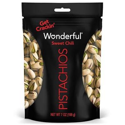 Wonderful Pistachios In Shell, Sweet Chili Flavored Nuts, 7 Ounce Resealable Bag, Protein Snacks, Gluten Free, Healthy Snacks