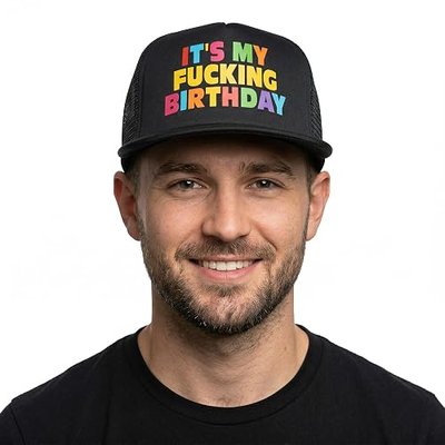 Sterling James Co. Funny Happy Birthday Novelty Trucker Hat - Funny Birthday Gifts for Him or Her - Birthday Party Decorations and Supplies for Men and Women Multi