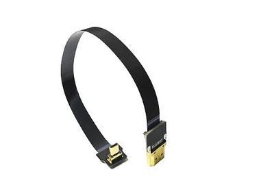Short soft cord slimmicro 90 degree FPV FFC Flat Slim Thin HDMI Cable Micro HDMI 90 degree to Standard Full Normal HDMI for Gopro Sony A7RII A7SII A9 A6500 A6300(REVERSE SOCKET OF A6000)Black 20CM