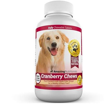 Amazing Cranberry Supplement for Dogs - Urinary Tract & Bladder Support - 120 Cranberry Chews with Apple Cider Vinegar for Immune Health - Dog Urinary Supplement - Made in USA - Bacon Flavor