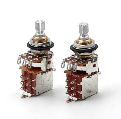 500k Pots for Guitars, Push Pull Guitar Pots, Bourns Potentiometer, Short Split Shaft, Audio taper, The Art of Tone, Pair (2X)