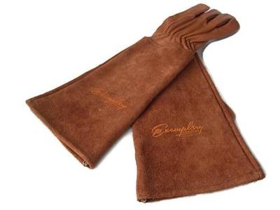 Rose Pruning Gloves for Men and Women - Thorn Proof Goatskin Leather Gardening Gloves with Gauntlet