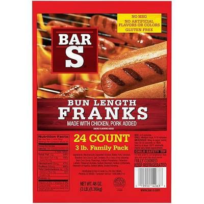 Bar S Bun Length Franks, 3 lb