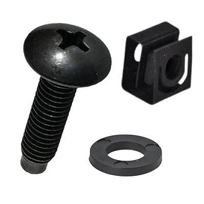 RackGold® Black 10-32 Slide-on Cage Nut & Screws w/Washers | 25-Pack | 25-pack of 10-32 combo kit Slide-on cage nuts for unthreaded rails Black oxide screws with protective washers Made in USA