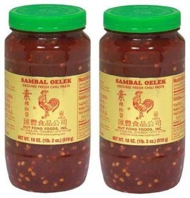 Huy Fong Sambal Oelek Ground Fresh Chili Paste (Large 18 oz Jars) 2 Pack by Huy Fong Foods