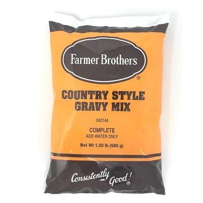 Farmer Brothers Instant Country Gravy Mix 1.5 LB Bag – Easy Prep, Rich Homemade Flavor, Restaurant-Quality Quick Meal Solution, Makes 1.1 Gallons of Creamy Gravy