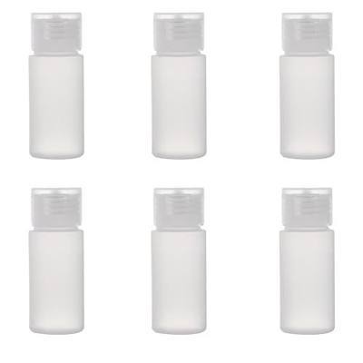 ALINK Travel Size Plastic Empty Toiletry Bottles, 30ml (1 oz) Pack of 6 Liquid Containers with Labels