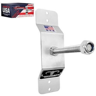 Pit Posse 802 Spare Tire Carrier Wall Mount Bracket for Enclosed Trailer - Made in USA - Wheel Mounted Aluminum Holder Rack Universal Fit for Utility Cargo Race Trailers, Van, Truck Storage Organizer