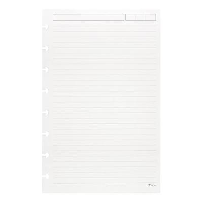 TUL Custom Note-Taking System Discbound Refill Pages, 5.5" x 8.5" Junior Size, Narrow Ruled, 100 Pages (50 Sheets) White