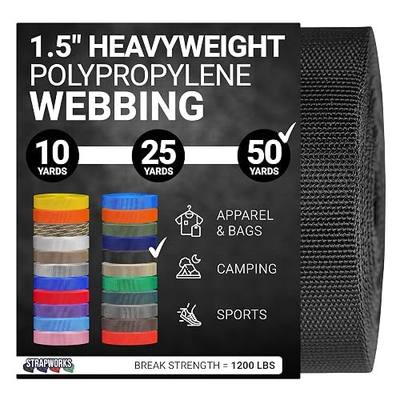 Strapworks Heavyweight Polypropylene Webbing - Heavy Duty Poly Strapping for Outdoor DIY Gear Repair, 1.5 Inches