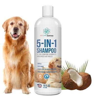 16 floz 5 in 1 Dog Shampoo for Itchy Skin - Sensitive Skin Dog Shampoo for Smelly Dogs - Dog Shampoos & Conditioners - Made in The USA