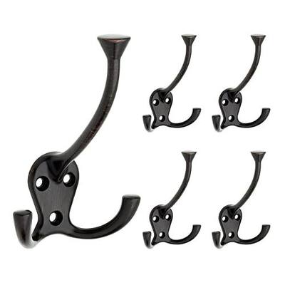 Franklin Brass Hook With 3 Flared Prongs Wall Hooks, Venetian Bronze, B42305M-VBR-C