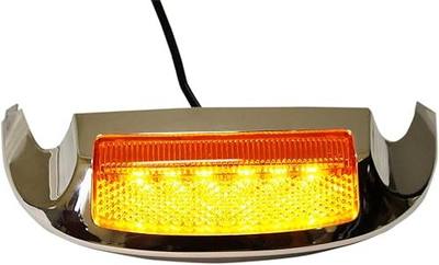 Custom Dynamics GEN-FT-AA LED Fender Tip Housing (Chrome/Amber/Amber Front for 2014-2016 Harley-Davidson Road King and Ultra Models)