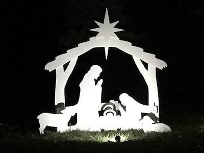 Large White Outdoor Nativity Set
