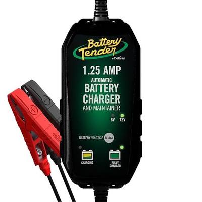 Battery Tender Plus 12V 1.25 AMP Battery Charger and Maintainer: Fully Selectable 6V or 12V Battery Charger and Maintainer for Powersports ATVs, Motorcycles, Snowmobiles, and More - 022-0211-DL-WH