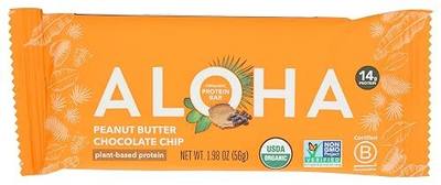 Aloha Organic Plant Based Protein Bar Peanut Butter Chocolate Chip , 1.98 Oz