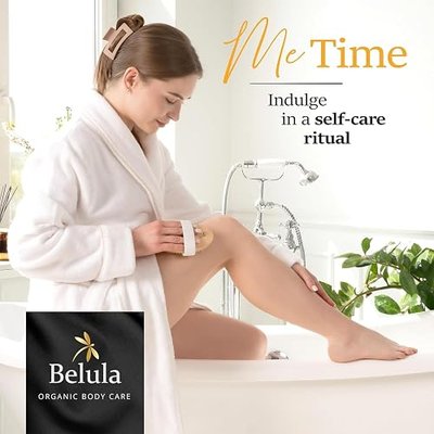 Belula Dry Brushing Body Brush Set - Natural Boar Bristle Body Brush, Exfoliating Face Brush & Bath Gloves - Ideal Dry Skin Brush for Lymphatic Drainage & Healthy Glowing Skin!
