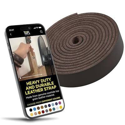 TOFL 3/4" Wide Leather Strap | Leather Strips for Crafts, Jewelry, & Furniture Projects | 72" (6 Feet) Long x 3/4" Wide x 1/8" Thick (7-8oz) | Dark Brown