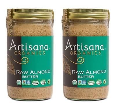 Artisana Organics Raw Almond Butter (2 Pack, 14oz Jars) | USDA Organic, No Sugar Added, No Palm Oil, Vegan, Paleo and Keto Friendly, Non-GMO