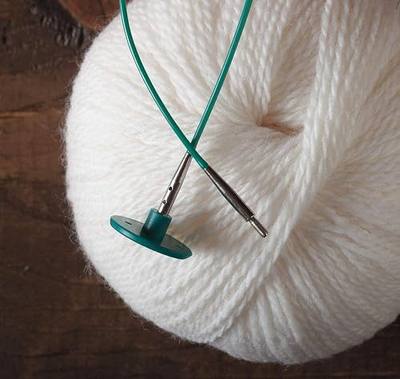 Knit Picks Interchangeable Circular Knitting Needle Cable - 16" Green | For Short Tip Interchangeable knitting needles, creates 16 inch total length including needle length when attached