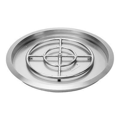 Stanbroil 31-Inch Round Fire Pit Burner Pan, Drop-in Fire Pit Insert | for Natural & Propane Gas Firepit Table, Stainless Steel, BTU 296,000 Max