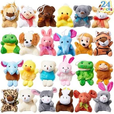 JOYIN 24 Pack Mini Animal Plush Toy Assortment (24 Units 2"-3"), Animals Keychain Decoration for Kids, Small Stuffed Animal Bulk for Kids, Carnival Prizes, School Gifts, Party Favor Goodie Bags