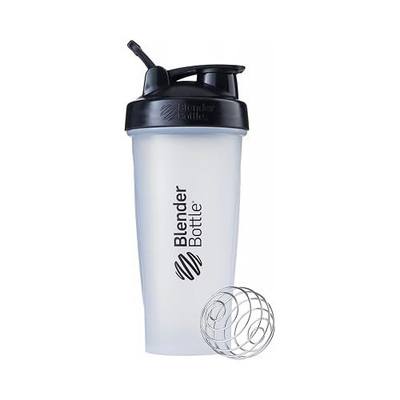 BlenderBottle Classic Shaker Bottle Perfect for Protein Shakes and Pre Workout, 28-Ounce, Clear/Black