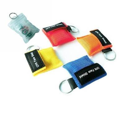 4 Pcs/Pack CPR Barrier with Keychain CPR Face Shield for CPR/AED Training 4 Colors