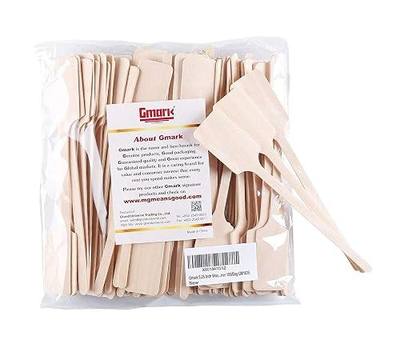 Gmark Green Product 6.25 Inch Wood Kayak Paddle Shape Sticks, Wood Stirrer for Honey, 100/Bag GM1035