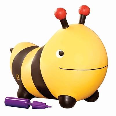 B. toys Bee Bouncer Ride-On Toy, Bouncy Boing! Bizzi with Air Pump, Riding | Inflatable bumblebee hopping toy with easy-grip antennae, 4 sturdy feet for balance, indoor active play, Activity, 18+ Months