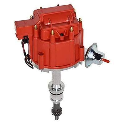 A-Team Performance - Complete HEI Distributor 65,000 Coil Auto Parts Replacement - Compatible with SBF Small Block Ford 260 289 302 5.0 One Wire Installation Red Cap