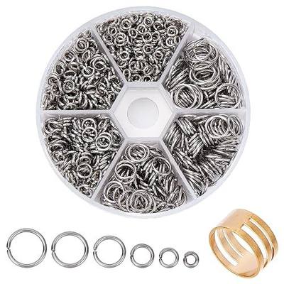 PH PandaHall 1000pcs 304 Stainless Steel Jump Rings, 18-Gauge Open Jump Ring 4/5/6/8/9/10mm Connector Rings O Ring Chainmail Rings for Earring Bracelet Necklace Jewelry Keychain DIY Craft Making