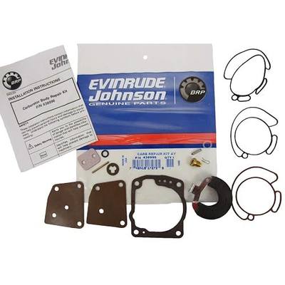 OEM BRP Johnson Evinrude Complete Carburetor Kit with float 115 Hp 60 degree 1995-02 (4 CYL) OEM# 438996 435442 436852